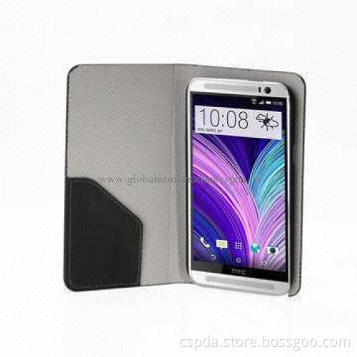 PU Flip Case for HTC One 2 with Multiple Angle Stand, All Buttons and Ports Available